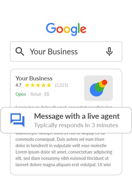 google business messages mockup
